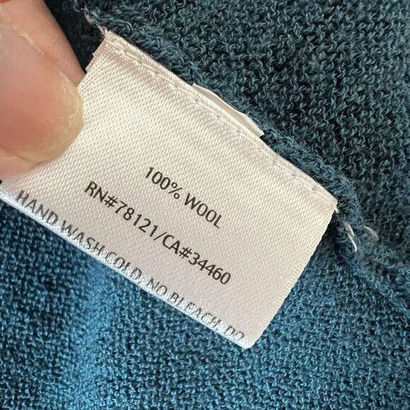 Eileen Fisher Long Line Cardigan Merino Wool Open Front Green Size Medium Mesh - Picture 7 of 11